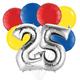 Premium Rainbow & Silver 25 Balloon Bouquet, 8pc